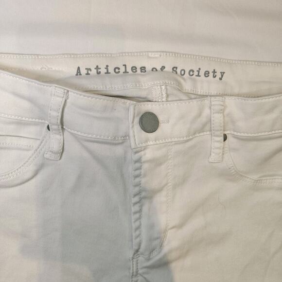 Articles of Society Jeans Women Size 27 White Distressed Mid Rise Frayed Hem - Picture 3 of 16